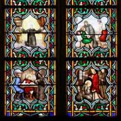The Life of St Anselm in St Corentin Cathedral in Quimper, Finistère, Brittany, France. Courtesy of Wikimedia Commons.